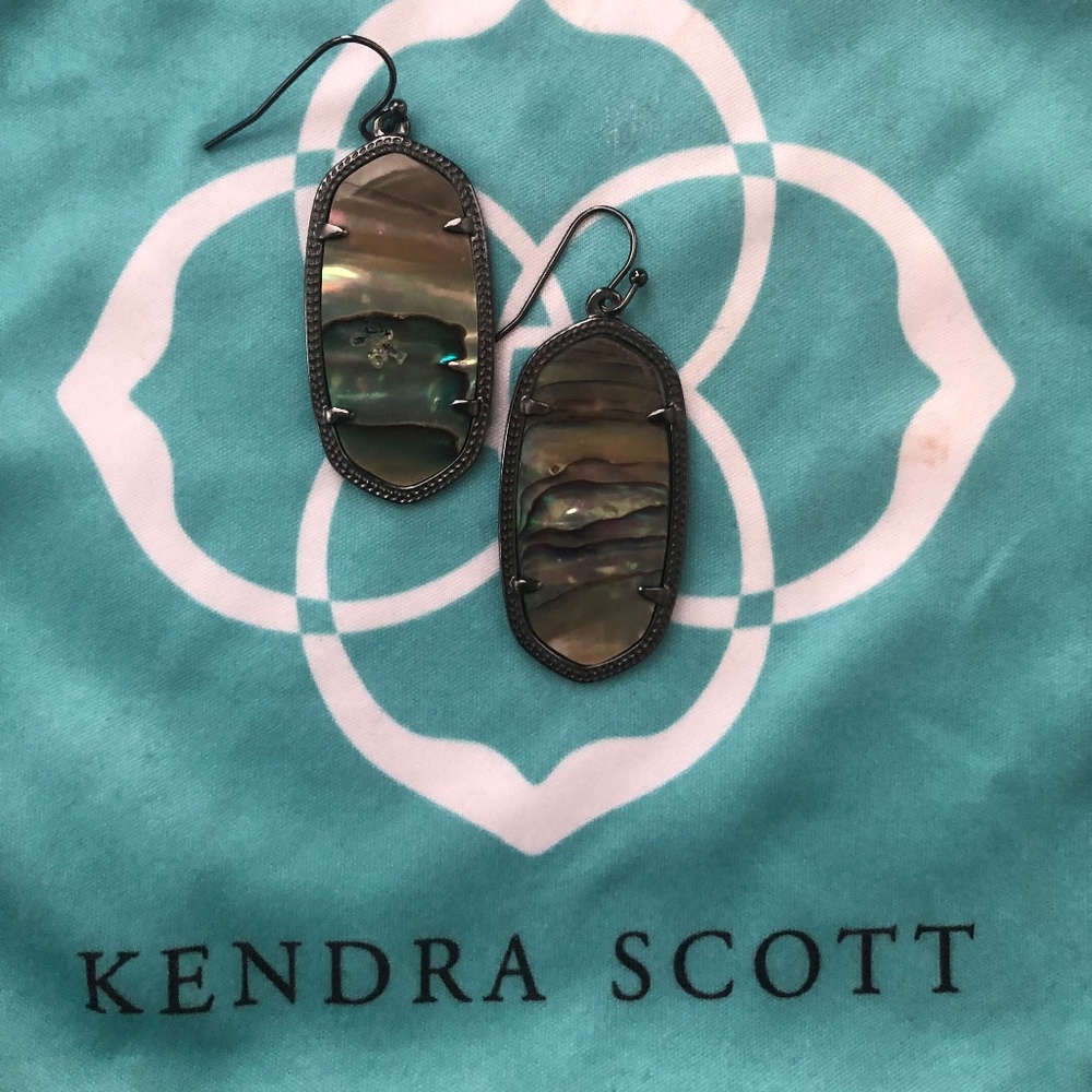 Kendra Scott Elle Earrings in Gunmetal Abalone